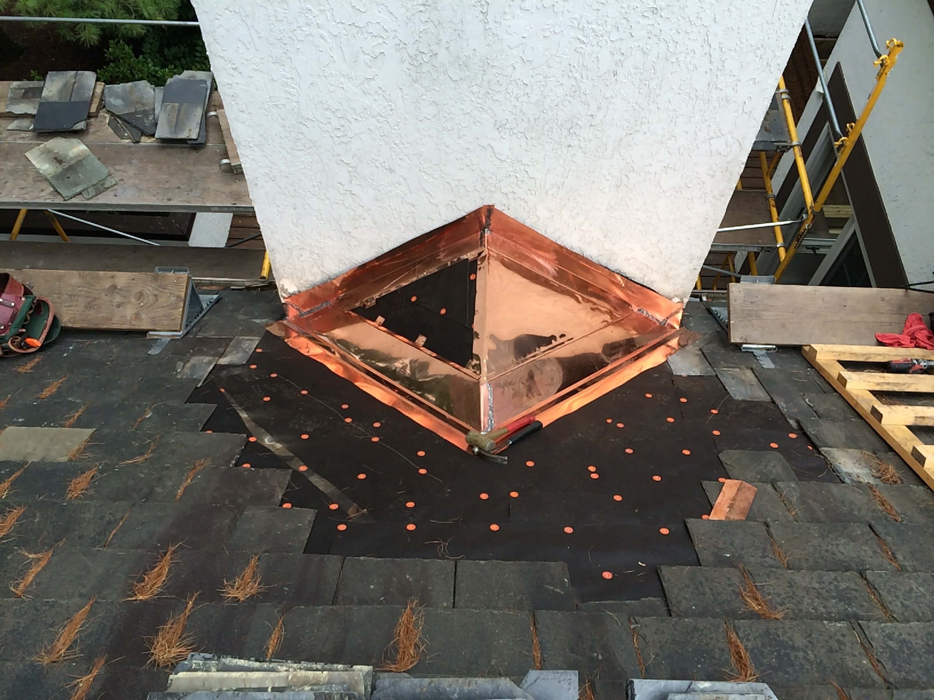 Burr Ridge Roofing Contractor for Copper Chimney Flashing Replacement
