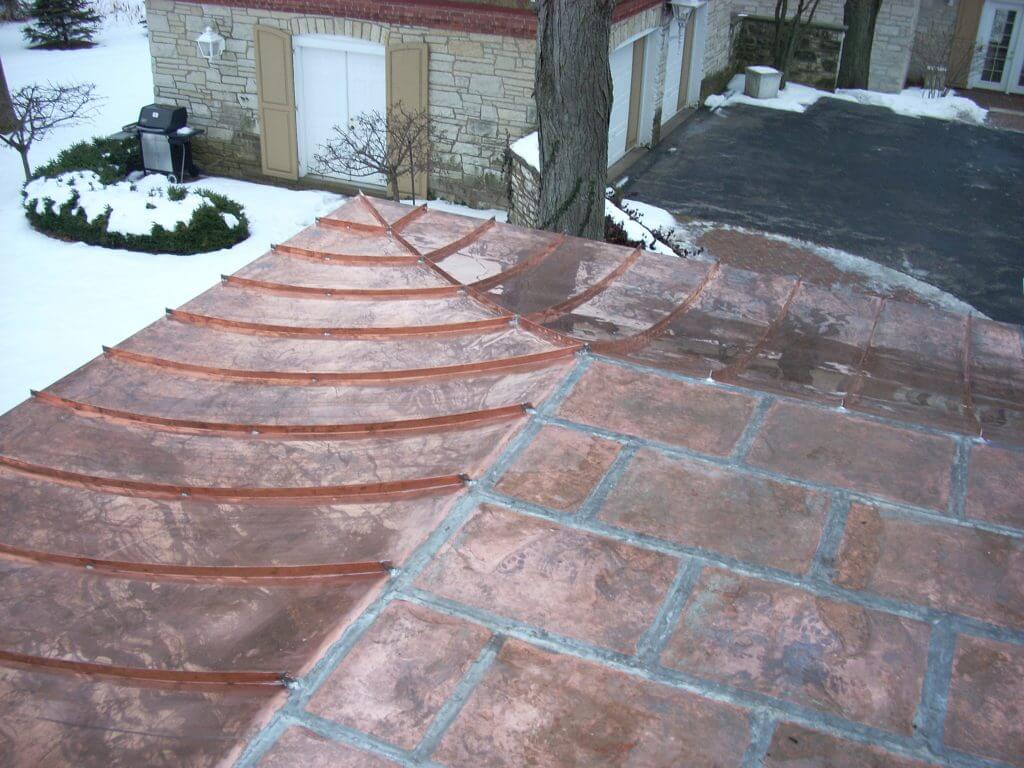 roof copper ridge standing burr curvature roofing seam