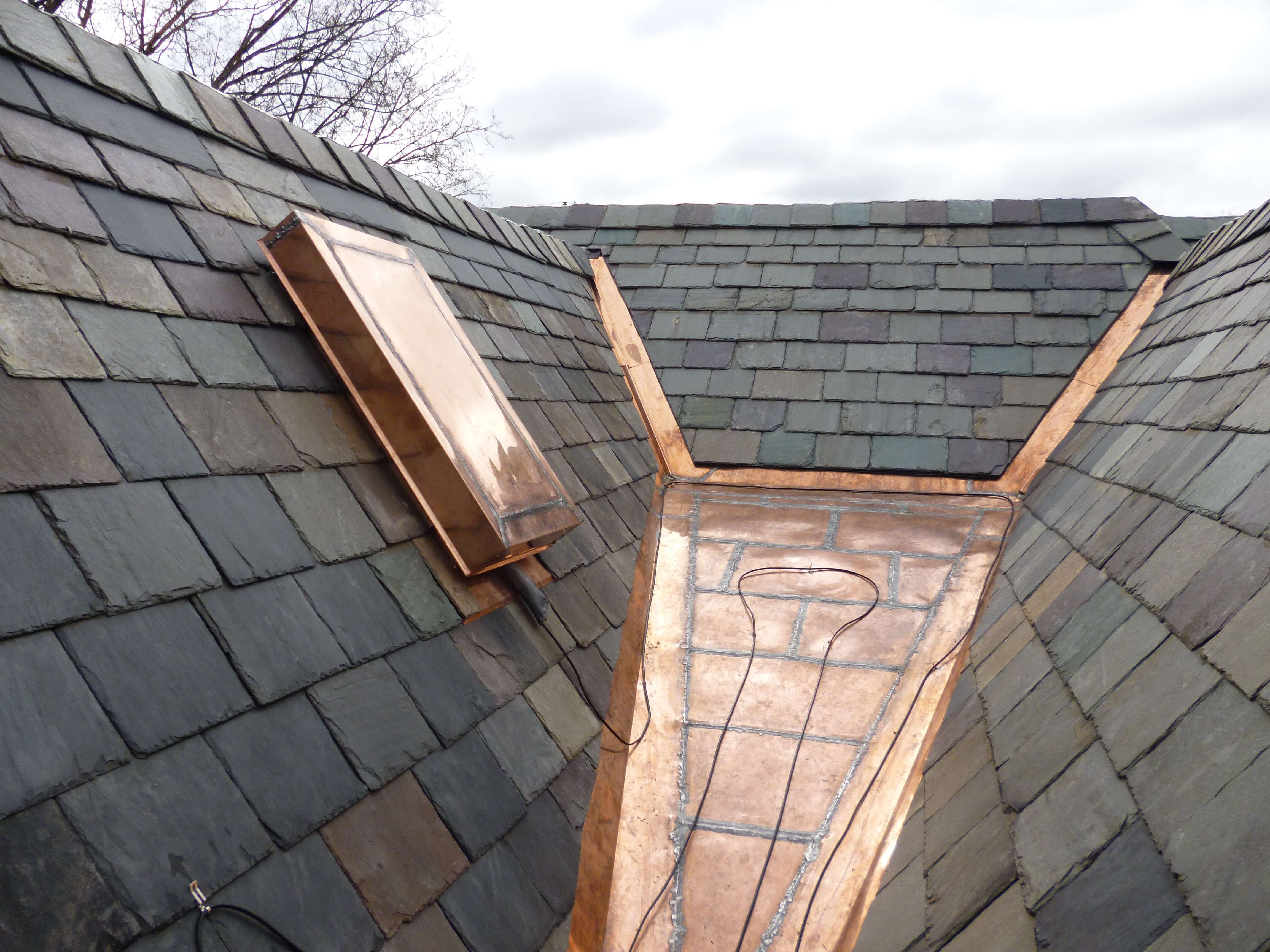 Rockford IL Copper and Slate Roof Restoration
