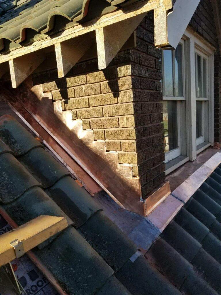 Copper Dormer Wall Flashings, Spanish Tile Roof_preview Ryan Restorations