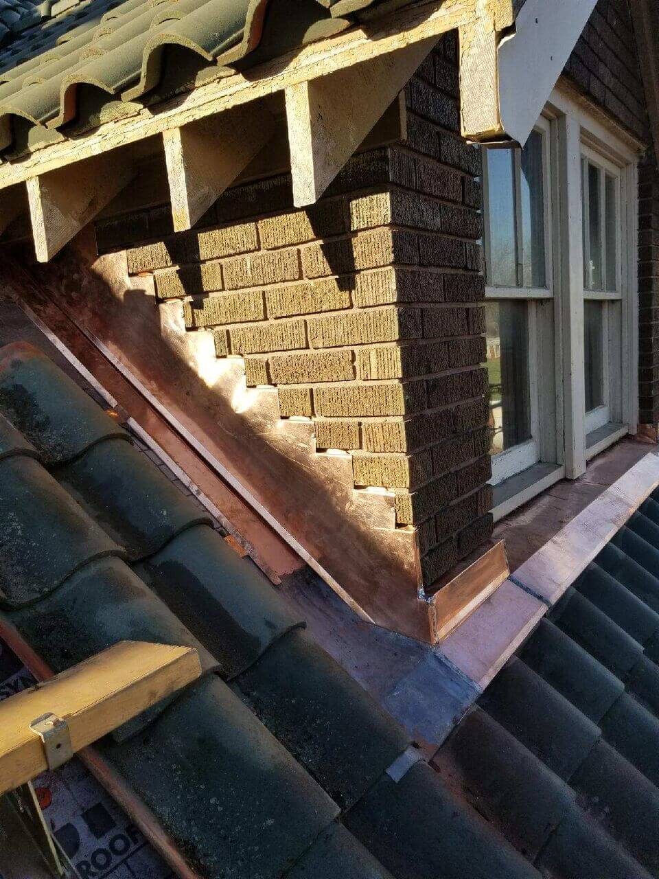 Roof Repair with Copper Dormer Flashing