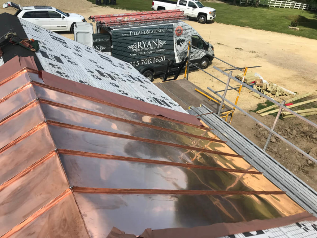 Copper Roof with Double Lock Standing Seam