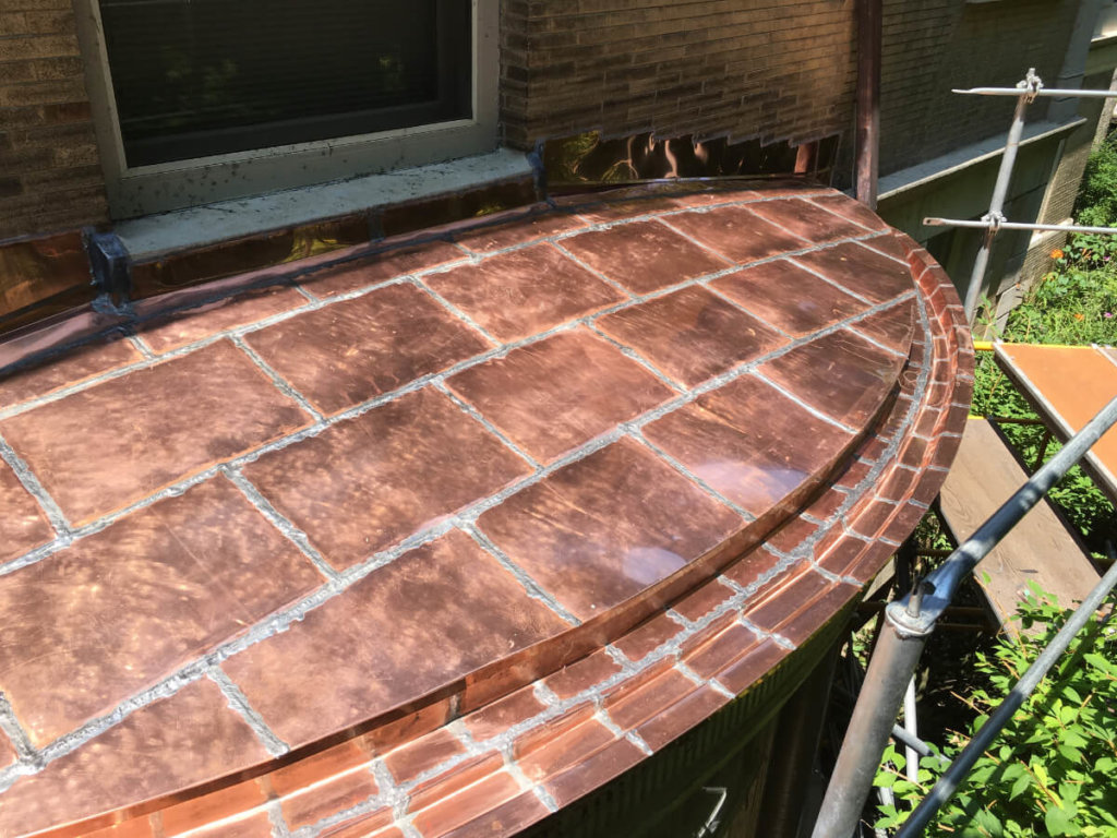 Copper Roof Repair for Radius After
