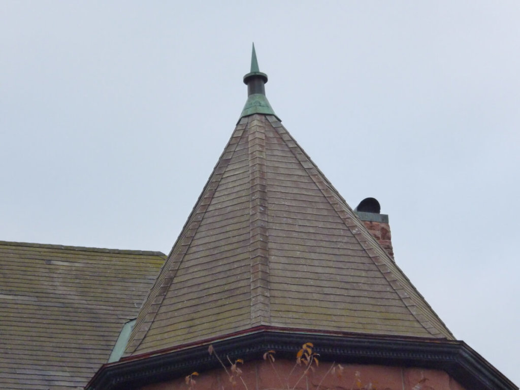 Slate Roof Repair for Turret Before