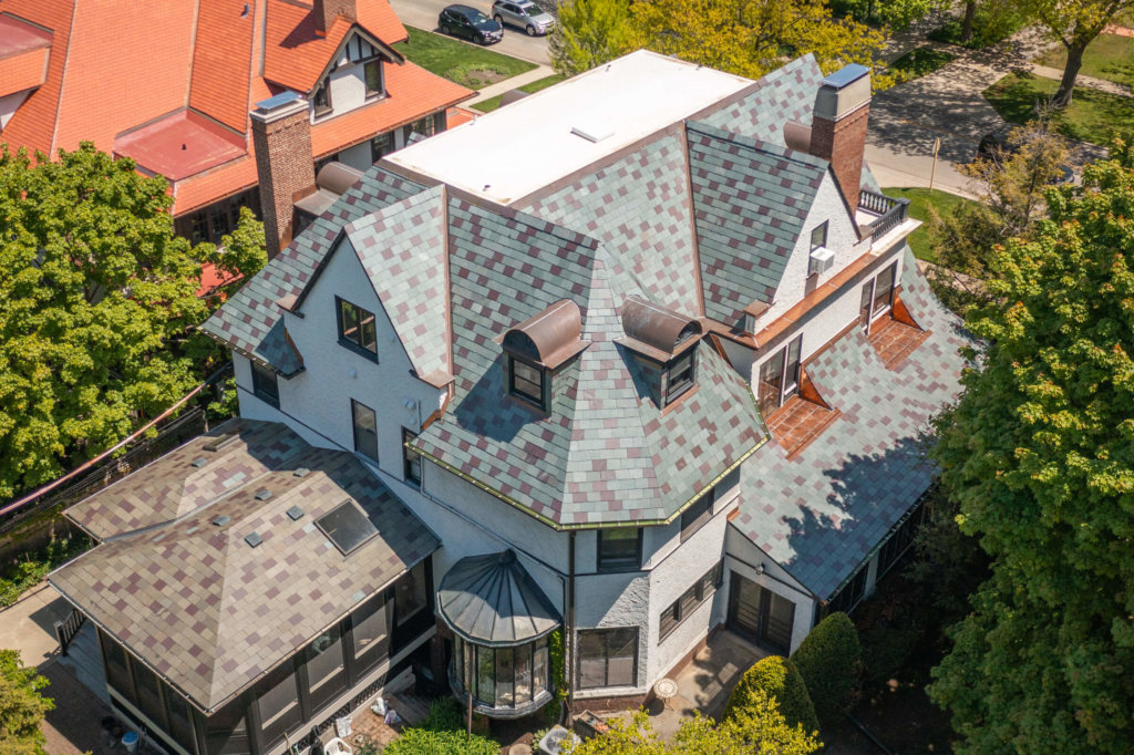 Evanston copper roofing in addition to slate