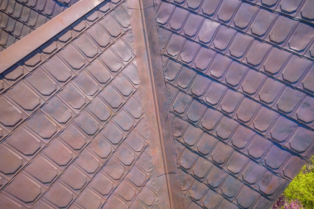 Evanston Copper Roof shingles interlock with valley