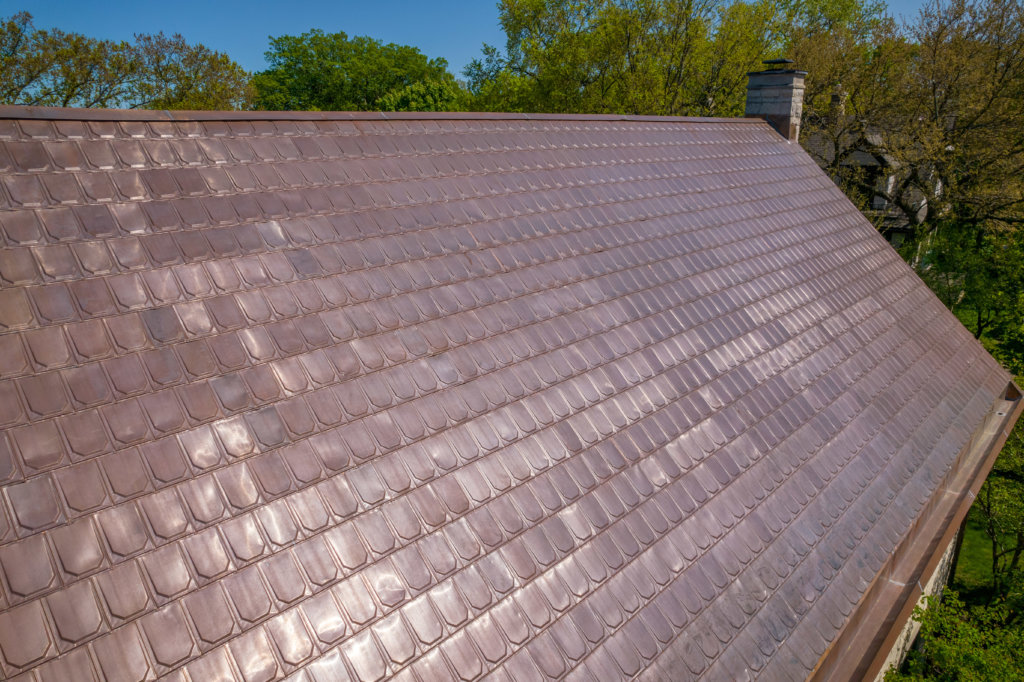 Evanston New Complete Copper Roof Close Up
