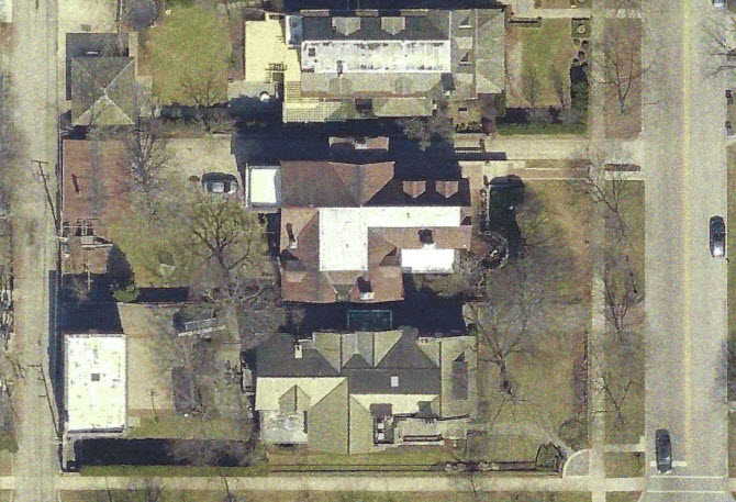 Top view of Evanston home before new Tile Slab Roof