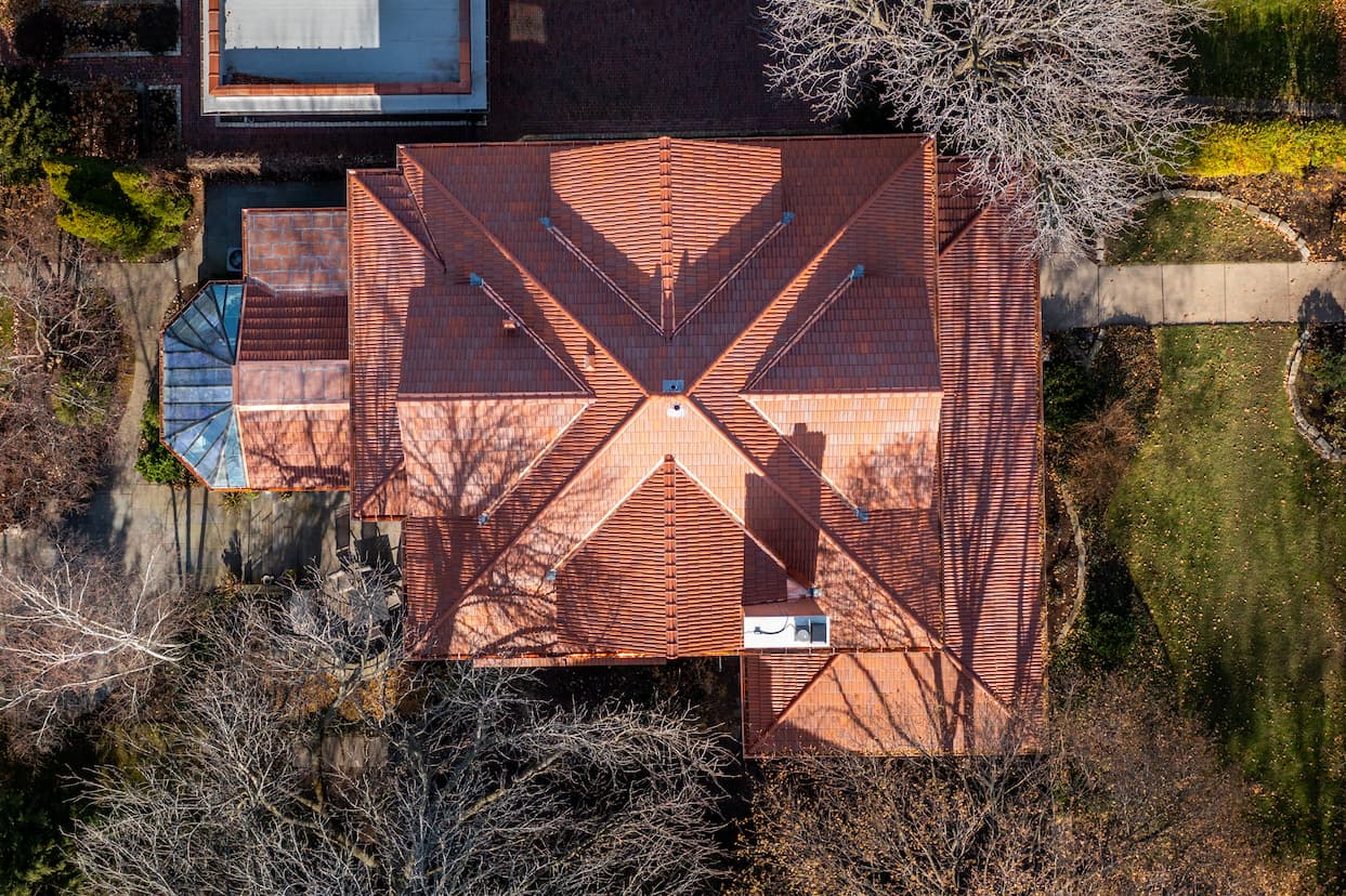 Top view of Evanston new Ludowici roof