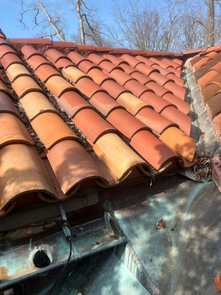 Before Tile and Copper Roof Repair in Lake Forest